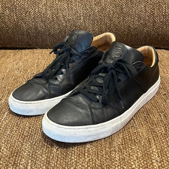 Greats Shoes Used Black Size 5 Leather Greats Sneakers Decently